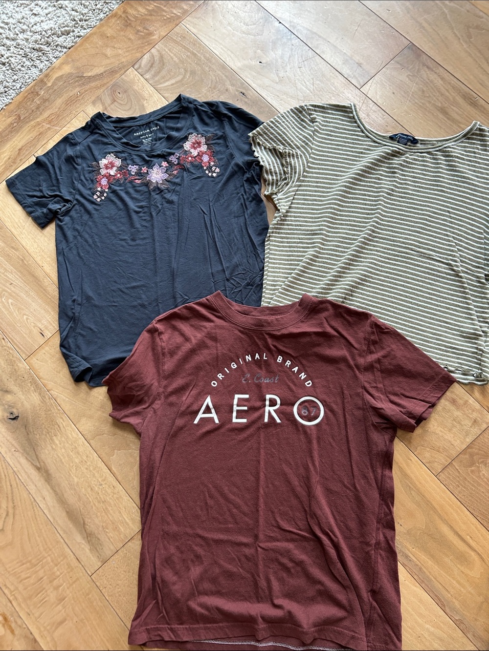 American Eagle Outfitters Maroon AERO Logo Tee